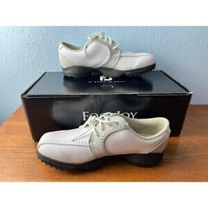 FootJoy Greenjoys Golf Cleats Size 7 White Spikeless Preppy Sporty NIB